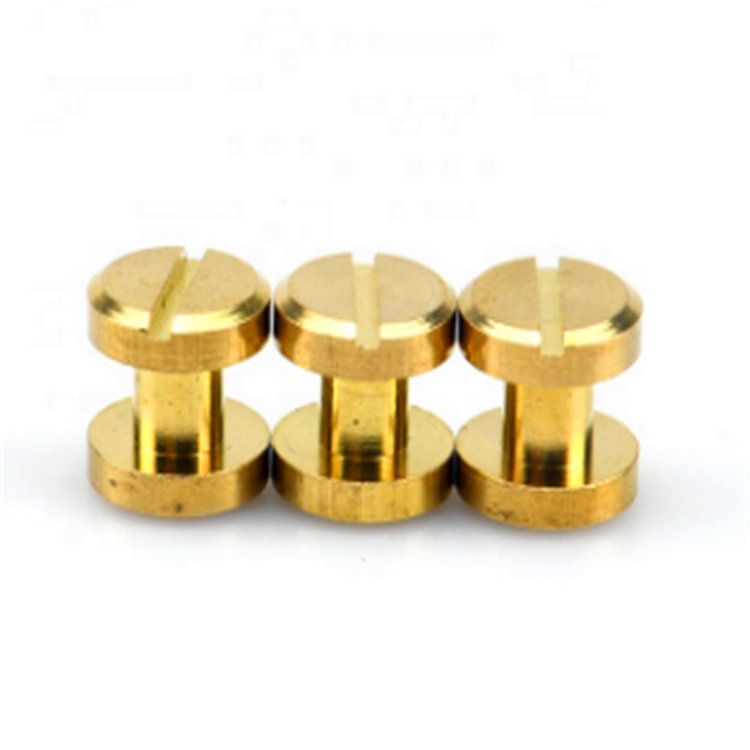 Ang mga customized na leather belt ay gumagamit ng slot flat head brass chicago screw