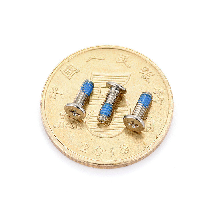 M0.8 flat countersunk head cross micro screw na may patch na Nylon