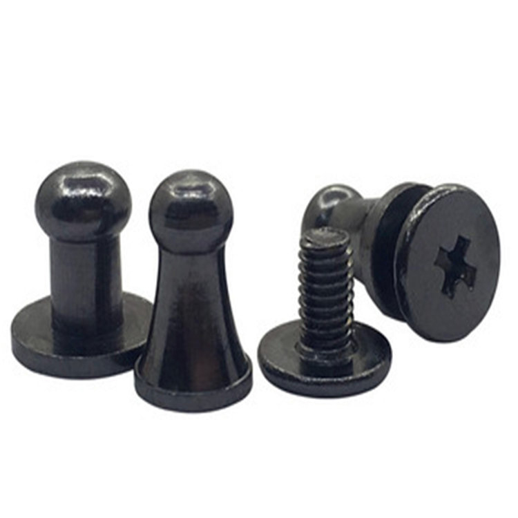 Sam browne collar screwback brass screw button studs para sa leather