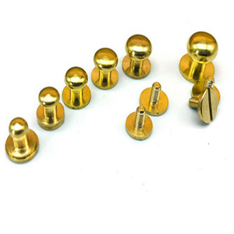 Solid Brass Round head Sam Browne Studs para sa leather belt