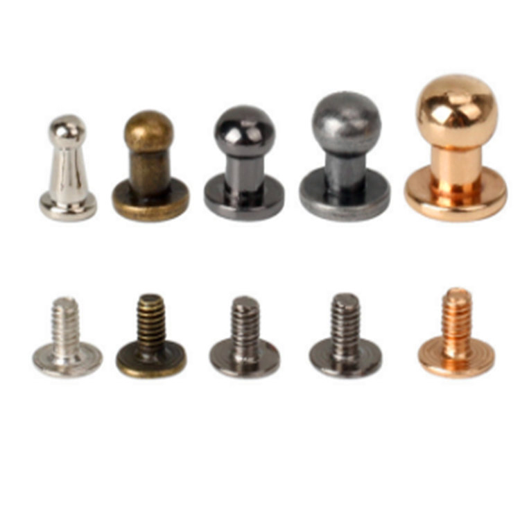 Solid metal ball head screwback button studs para sa leather bag