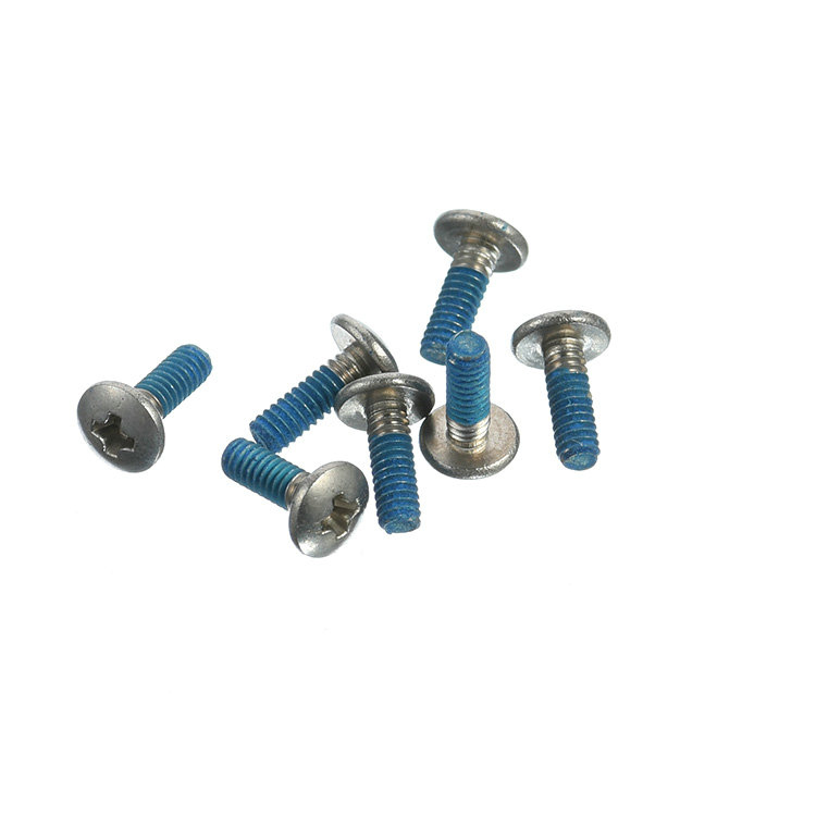 UNF #0-80 round head cross recessed machine micro screw na may patch na nylon