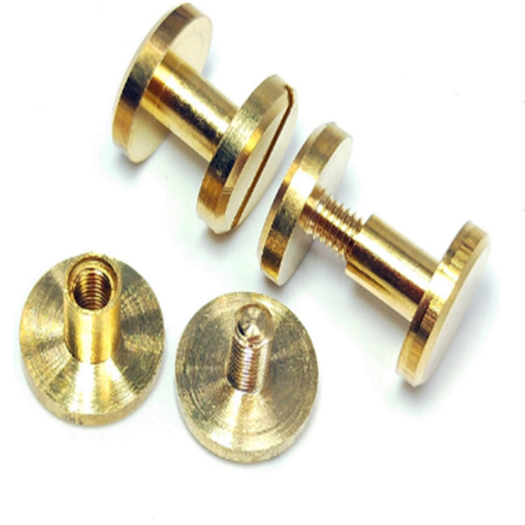 2mm flat head brass chicago blinding post screw para sa leather