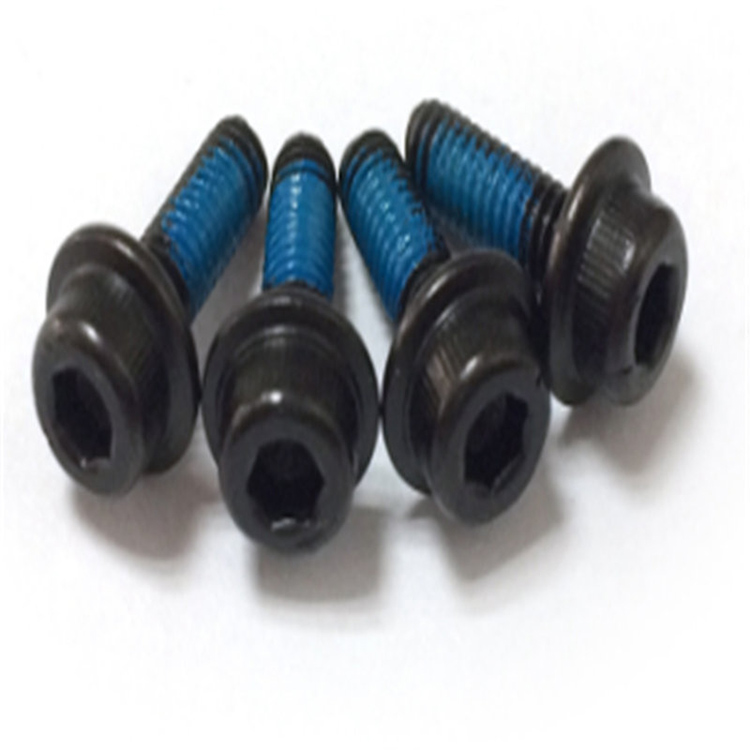 Itim na carbon steel cup washer head hex socket screw na may patch na nylon