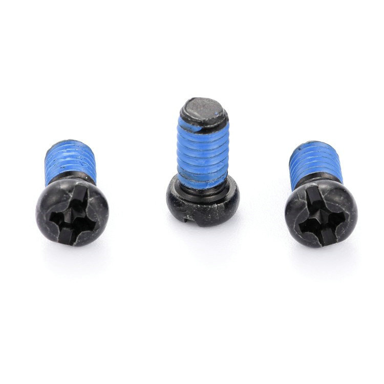 Black round head cross slot micro mini screw na may patch na Nylon
