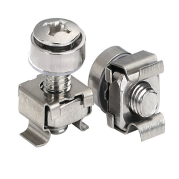Carbon steel nickel plated M6 mounting rack screw na may cage nut