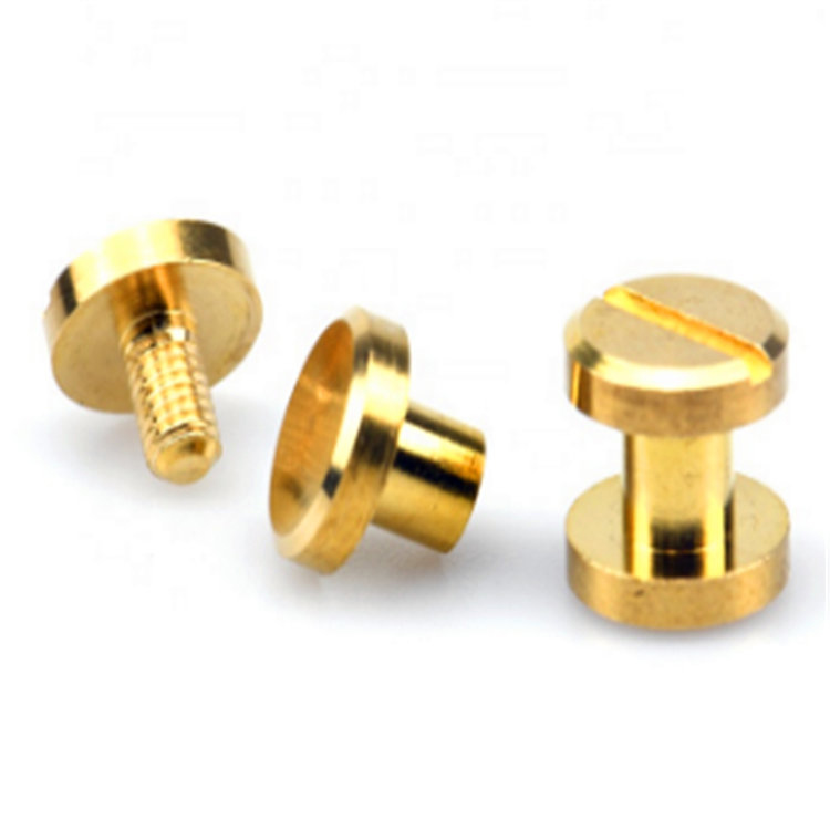 Ang mga customized na leather belt ay gumagamit ng slot flat head brass chicago screw