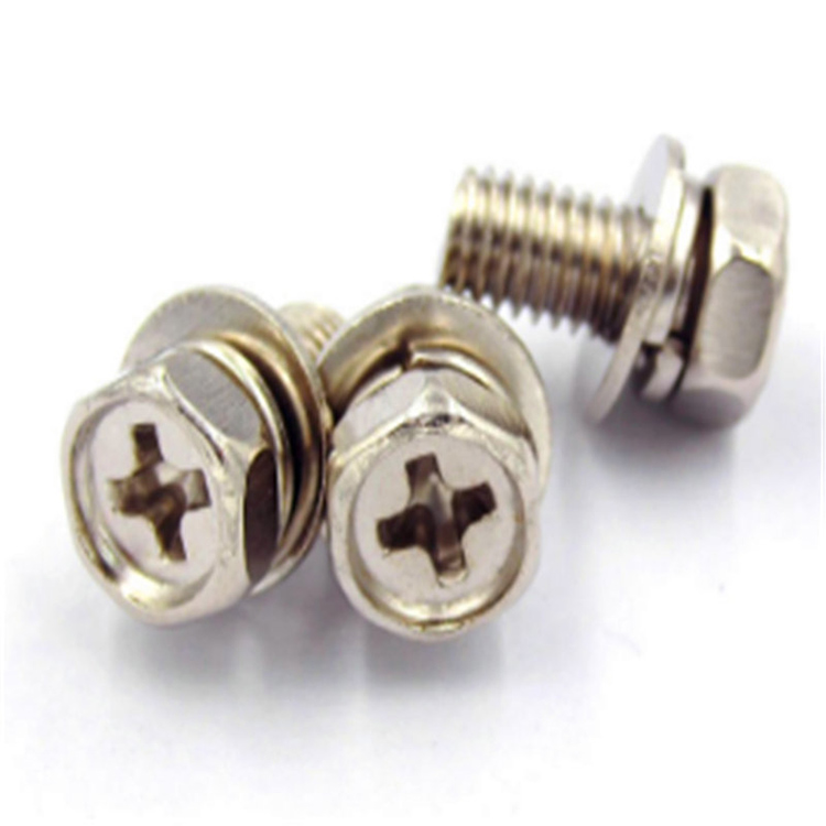 Hex Head Cross Machine Screw na may mga Washer