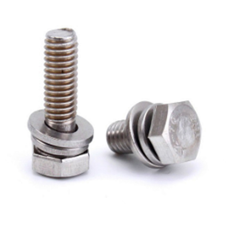 Hex head na walang slotted tri combination screws na may washer at nut