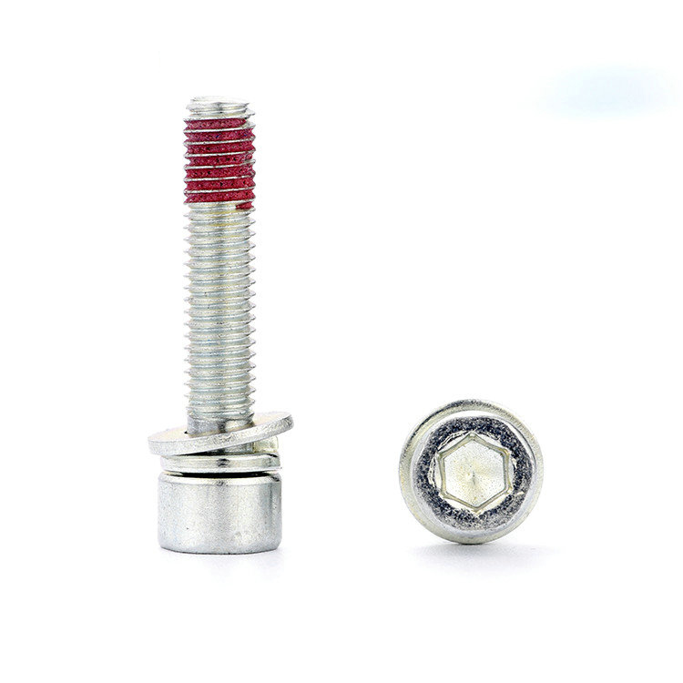 Hex socket cup head triple set screw na may patch na nylon