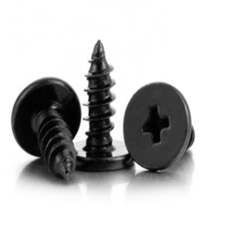 Itim na malaking flat head cross recessed self tapping screws