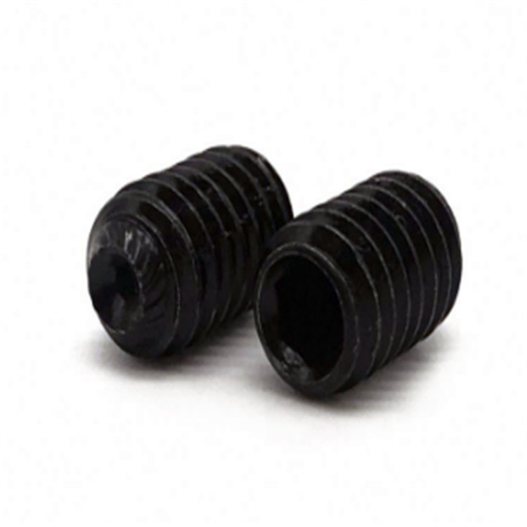 Black oxide m3 m4 knurled cup point hexagon socket set screw