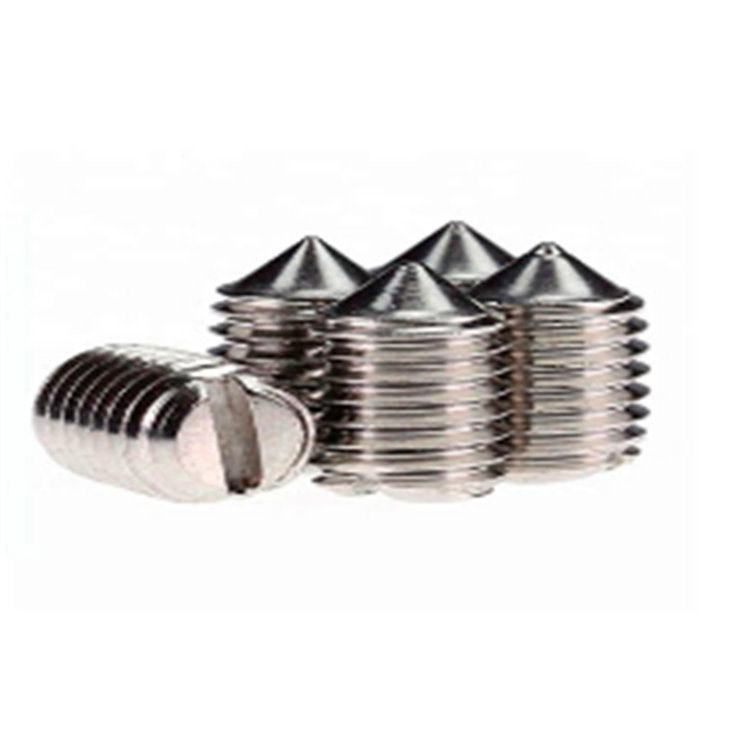 DIN553 stainless steel slotted grub set screw na may cone point