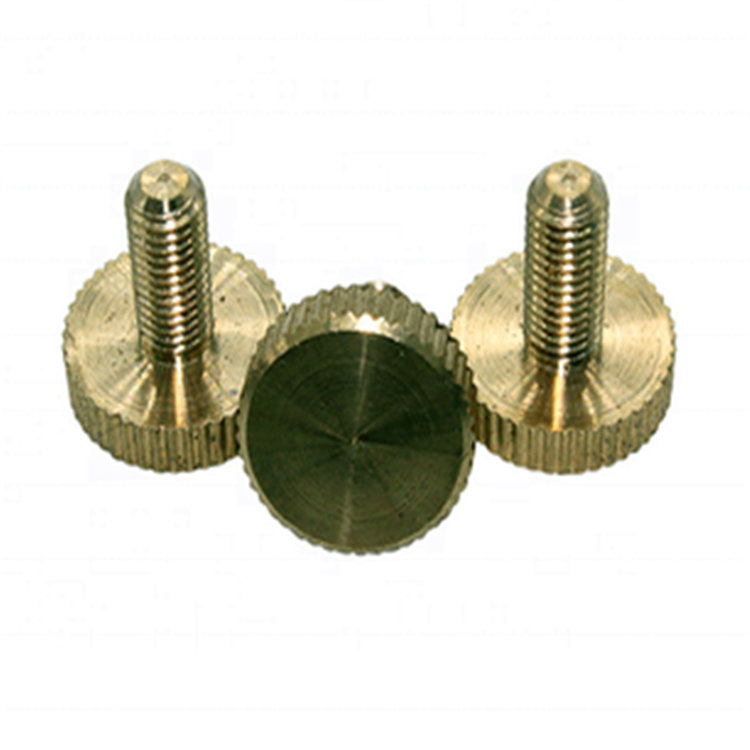 Mataas na kalidad na m4 manipis na flat head solid brass knurled thumb screw