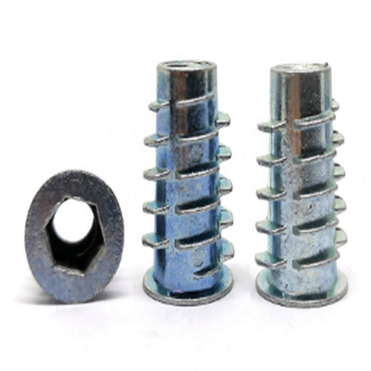 Muwebles sinulid haluang metal insert nut para sa kahoy