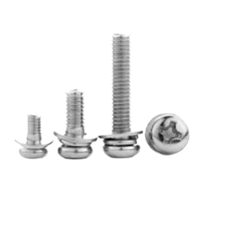 Customized cross pan round head combination screw na may washer