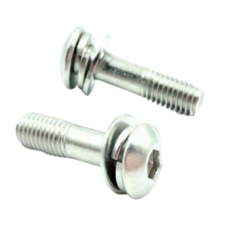 Hex socket button head triple combined screw na may kalahating thread