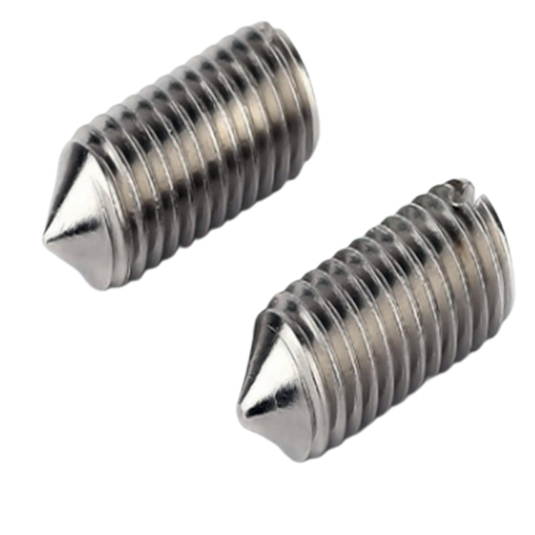 DIN553 M4 stainless steel slotted set screw na may cone point
