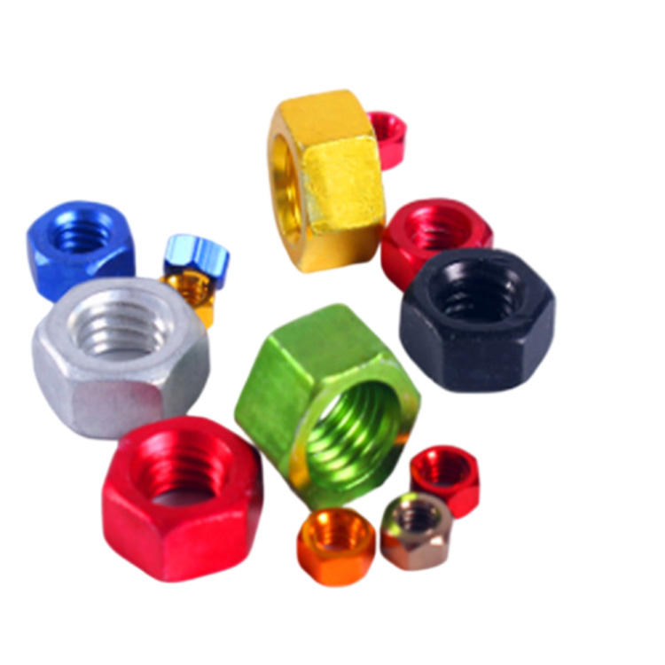 Pula Itim na Asul M2-M6 Aluminum alloy makulay na hex nut