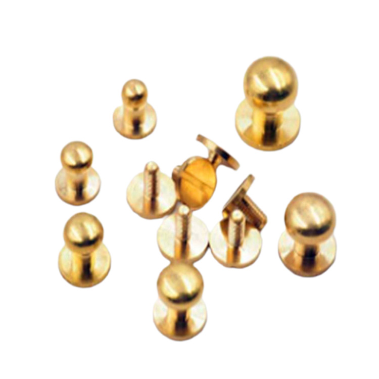 4mm-10mm Solid Brass Screwback Sam Brown Button Stud Para sa leather