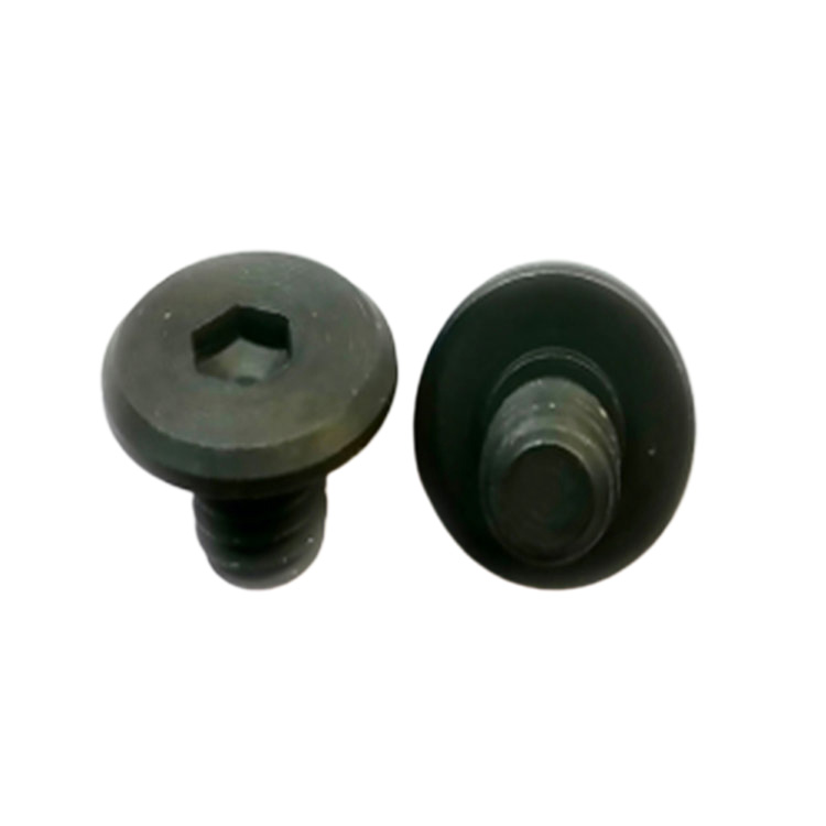 Itim na hindi kinakalawang na asero kalahating sinulid malaking flat head CD pattern screw