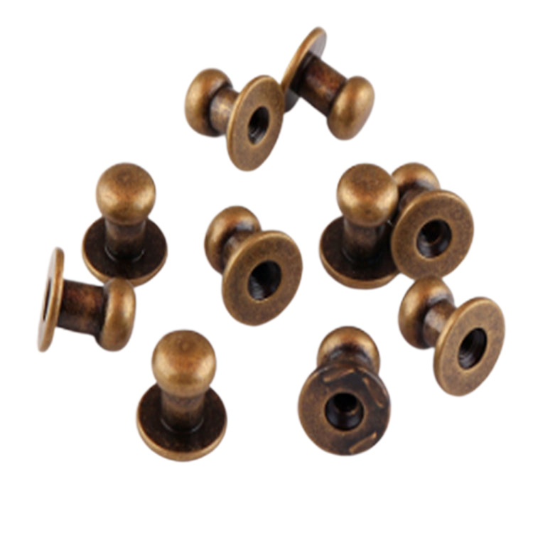 Silver Solid Brass Button Stud Nipple Head Monk Head Screw