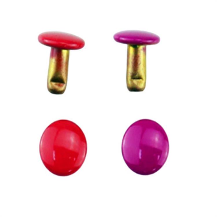 6mm Double side brass Rivet na may nakasabit na enamel para sa mga damit at bag