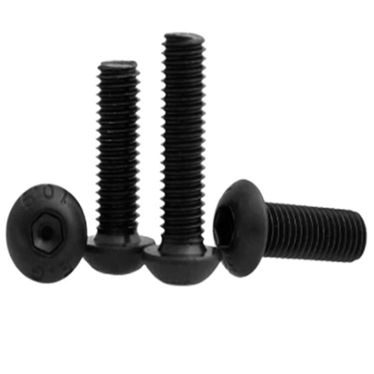 Itim na kulay na pindutan ng ulo hex socket screw