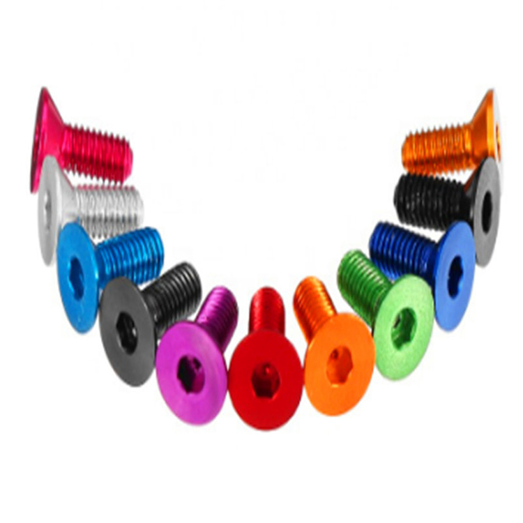 Makukulay na Anodized Aluminum DIN7991 Hex Socket Countersunk Head Screw