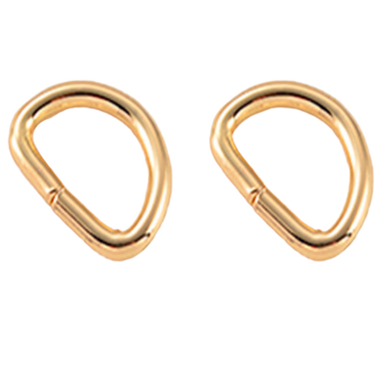 Nikel plated carbon steel golden color D ring hanger para sa bag