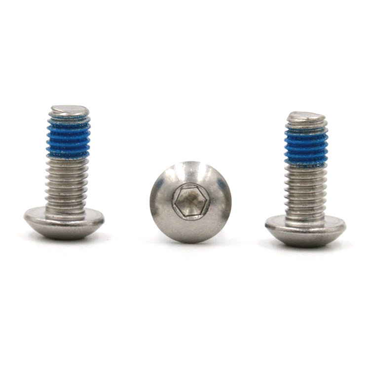 Hindi kinakalawang na asero button head hex socket mini micro screw na may patch na nylon