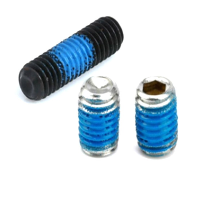 Hindi kinakalawang na asero hexagon socket flat point set turnilyo na may nylon patch