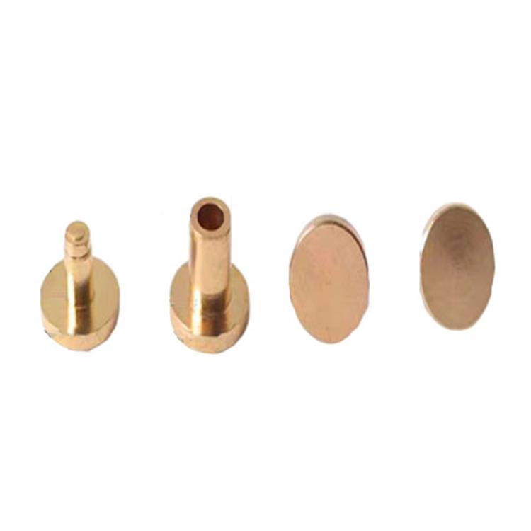 Manipis na flat head solid brass double side rivets para sa leather