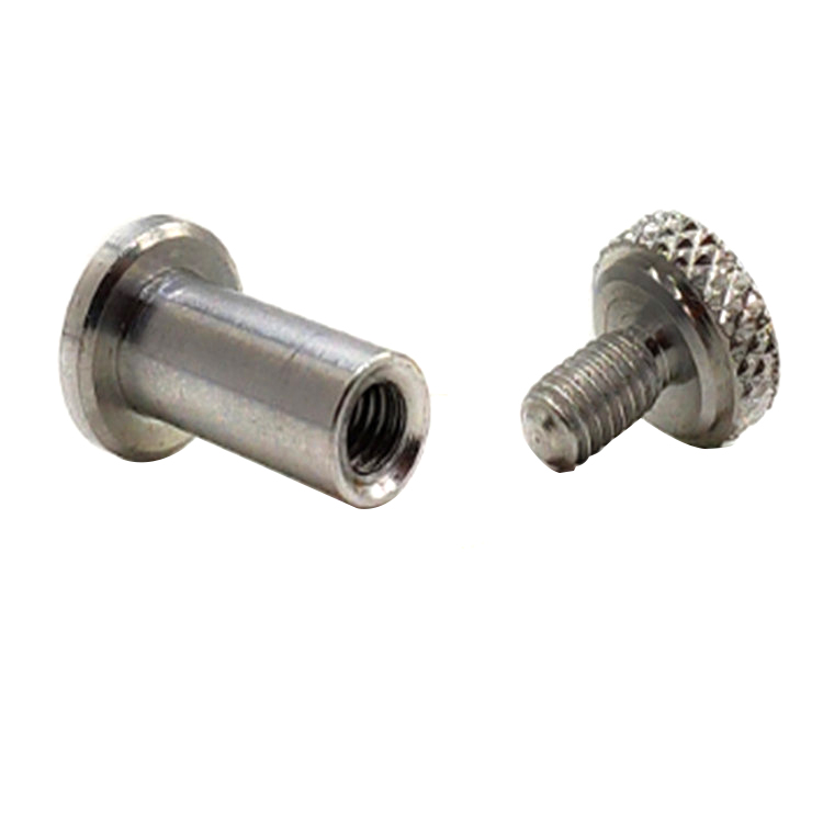 Bagong disenyo na hindi kinakalawang na asero m3 low profile knurled head leather belt screw