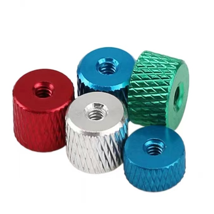 M3 makulay na aluminum knurled threaded nuts para sa aerial frame
