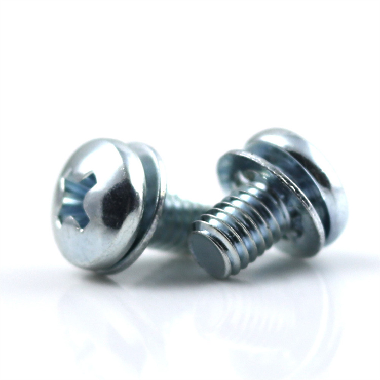 Customized m5 stainless steel pan head flat washer screws