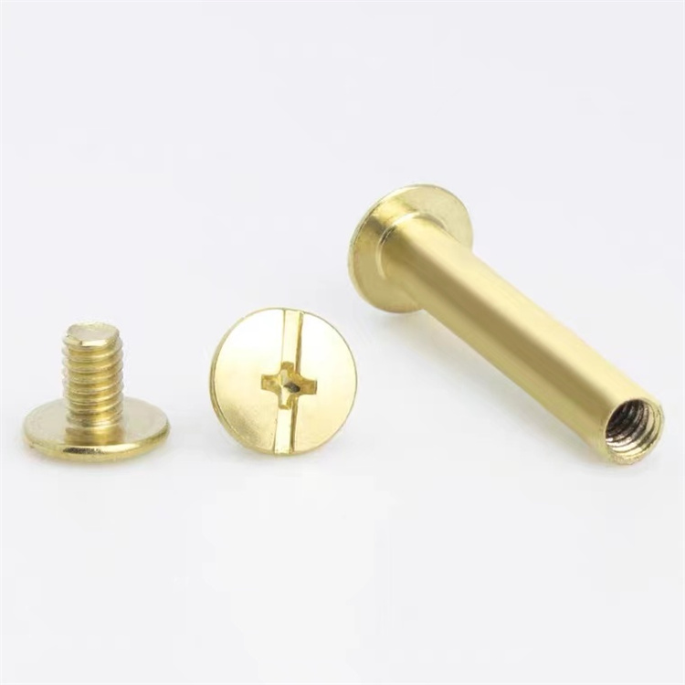 Golden carbon steel pan head 8mm chicago screw para sa menu