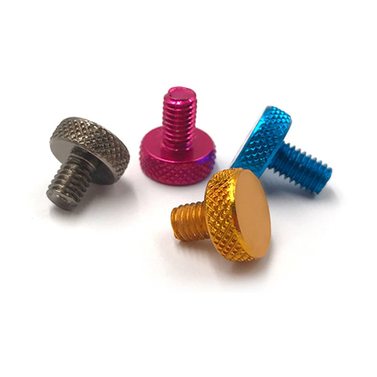 M3 m4 color anodized aluminum knurled thumb screw para sa computer