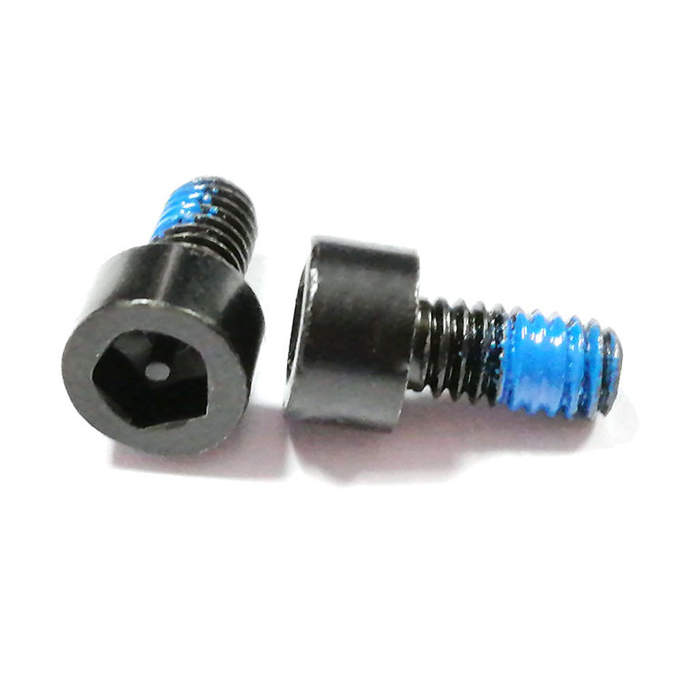 M4 carbon steel black anti theft screws na may patch na nylon