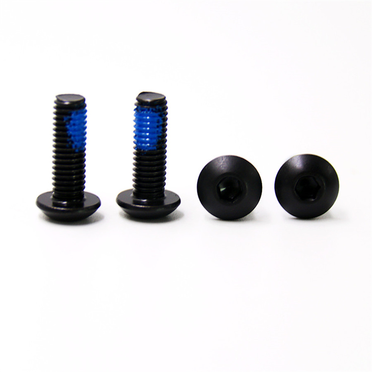 Black m6 carbon steel button head na anti-loosening screw