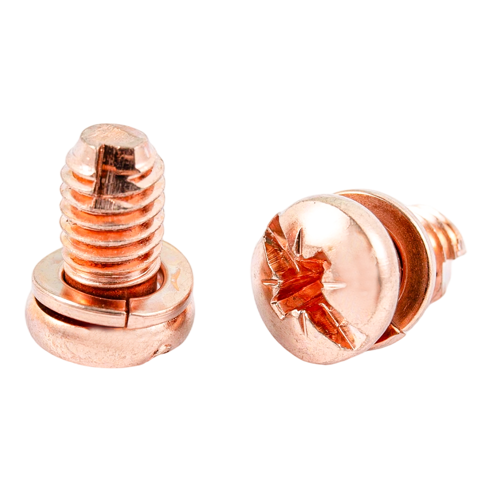 Custom na color pan head screws na may spring at flat washer