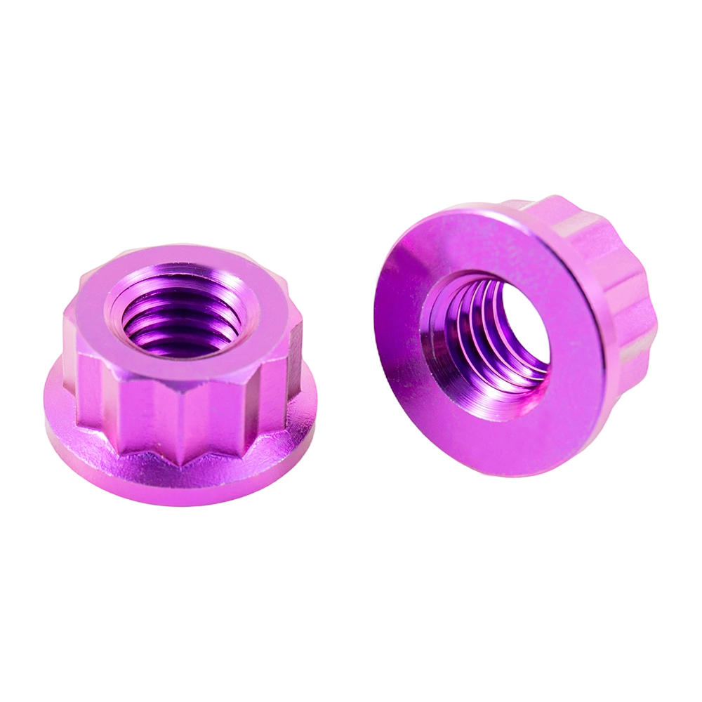 Customized na kulay titanium hex flange nut