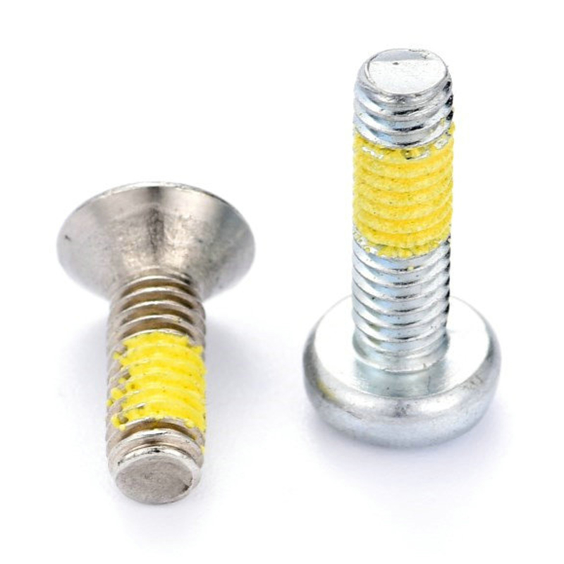 Pan(countersunk) head torx(hex)machine screw na may dilaw na nylon patch