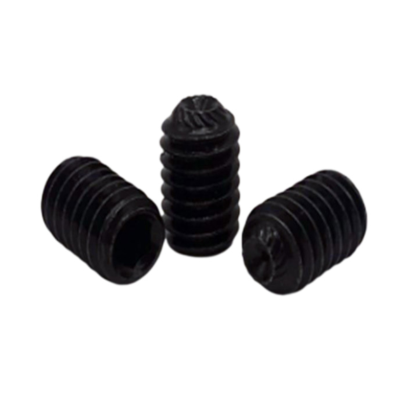 Itim na kulay allen drive walang ulo knurled tasa point grub set turnilyo
