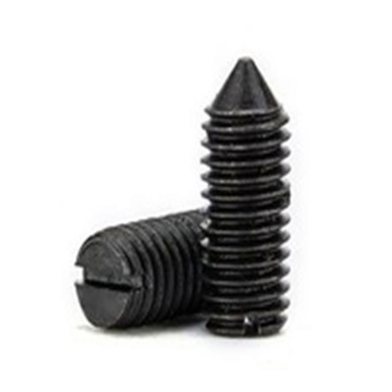 Carbon steel M6 8.8 Din553 black slotted cone point set screw