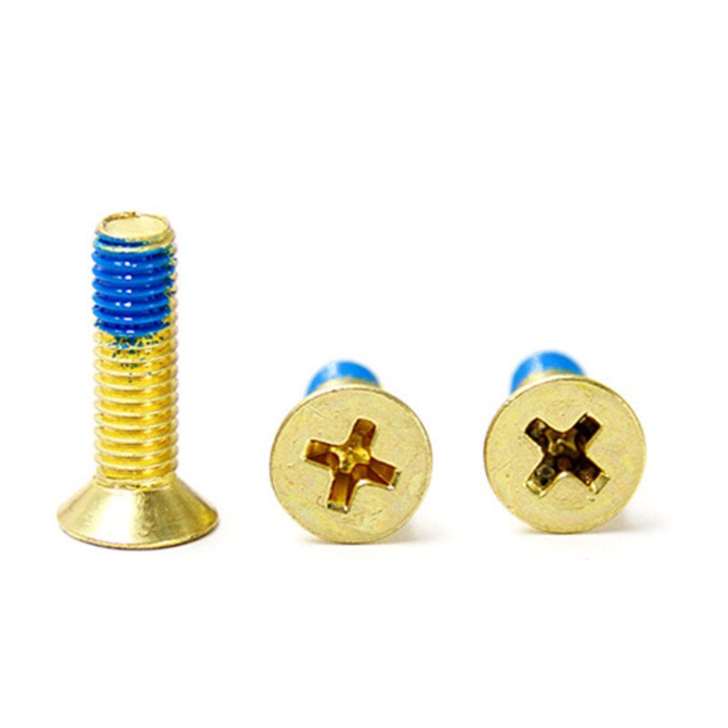 Golden plated carbon steel countersunk head anti loosening screw Golden plated carbon steel countersunk head anti loosening screw