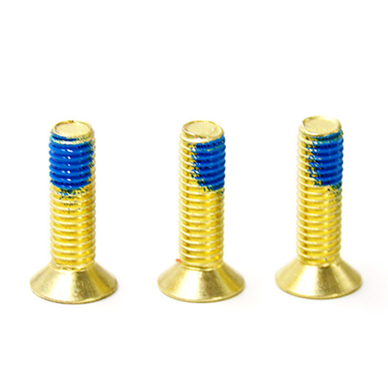 Golden plated carbon steel countersunk head anti loosening screw Golden plated carbon steel countersunk head anti loosening screw