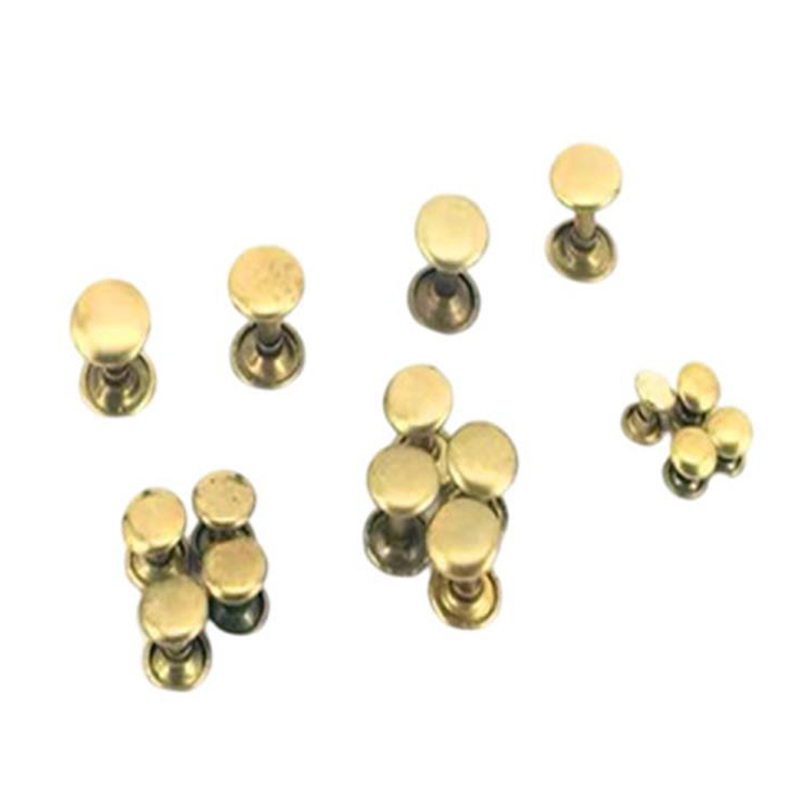 Mas makintab na solid brass double side rivets para sa luggage leather