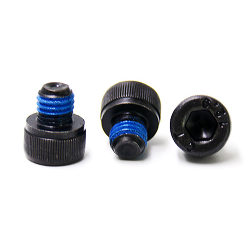 Customized m8 hindi kinakalawang na asero knurled ulo nylon patch screw Customized m8 hindi kinakalawang na asero knurled ulo nylon patch screw