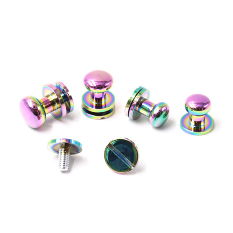Rainbow color brass 8mm sam browne studs para sa leather belt Rainbow color brass 8mm sam browne studs para sa leather belt